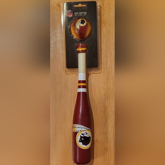 Washington Redskins Softee Mini Baseball Bat Ball Set Soft NFL Vintage Package - Picture 6 of 10